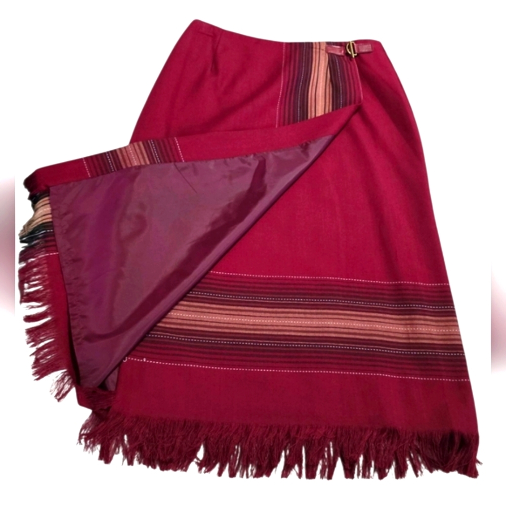 Sag Harbor Red Maxi Wrap Skirt Casual Resort Wear